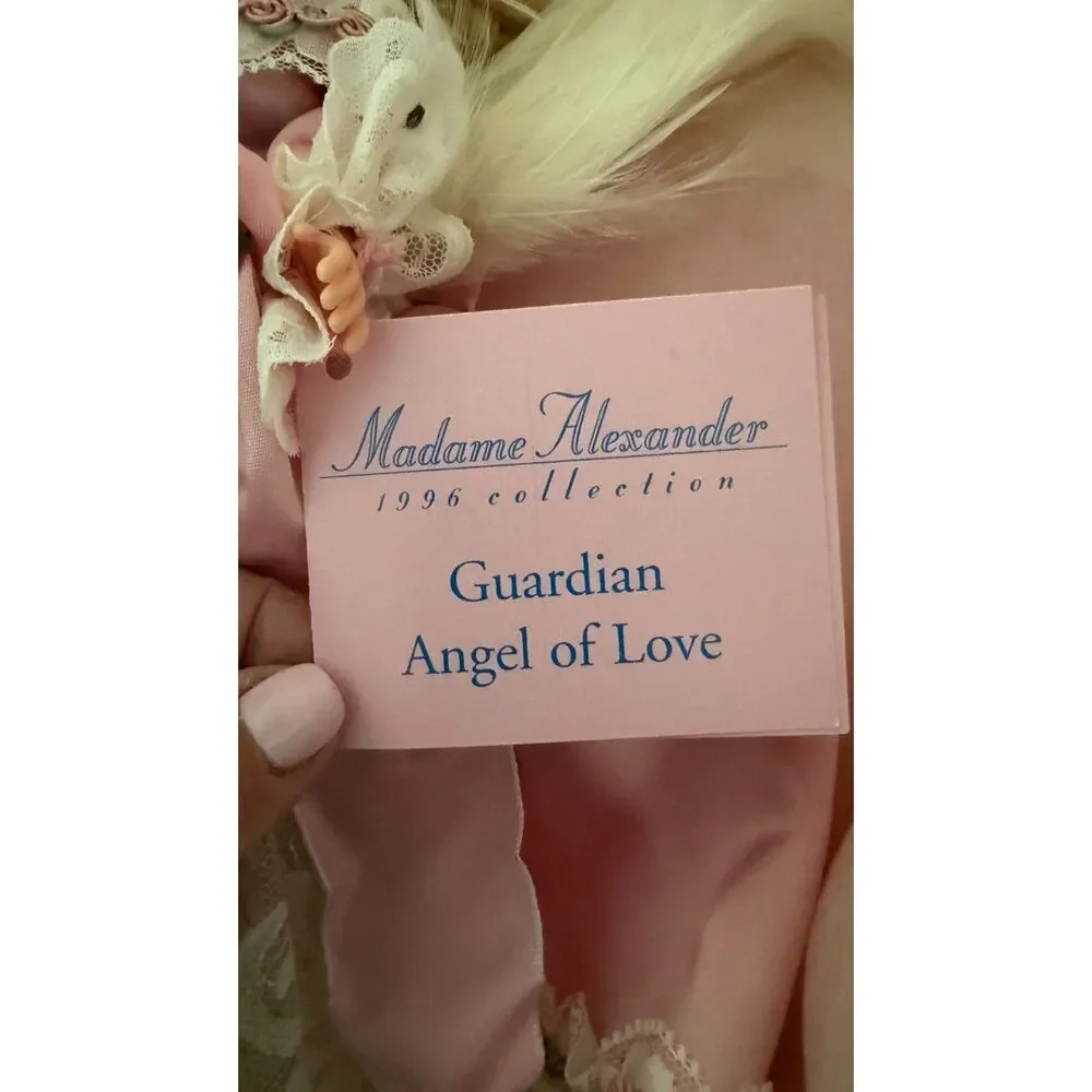 1996 Madame Alexander Guardian Angel of Love doll with box and stand